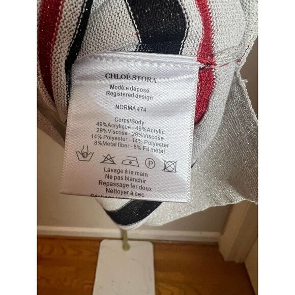 Chloe Stora Striped Sparkle Sweater Sz. 2 (US M) - Picture 8 of 10